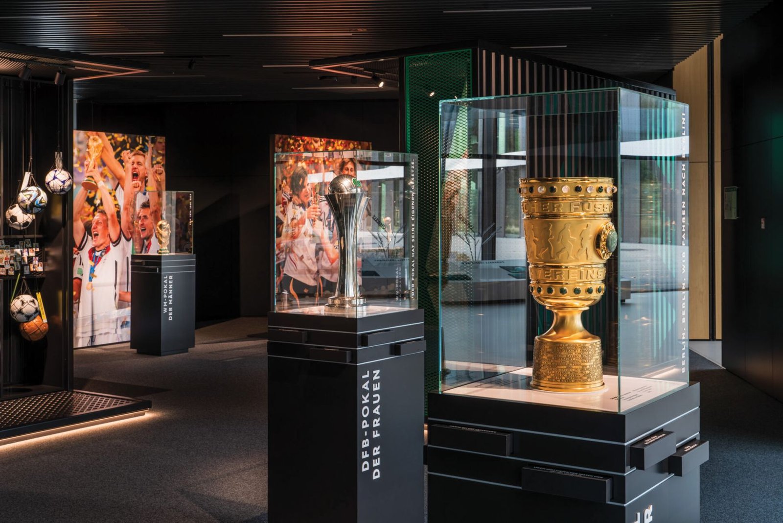 DFB-Pokal trophy on display at DFB Campus